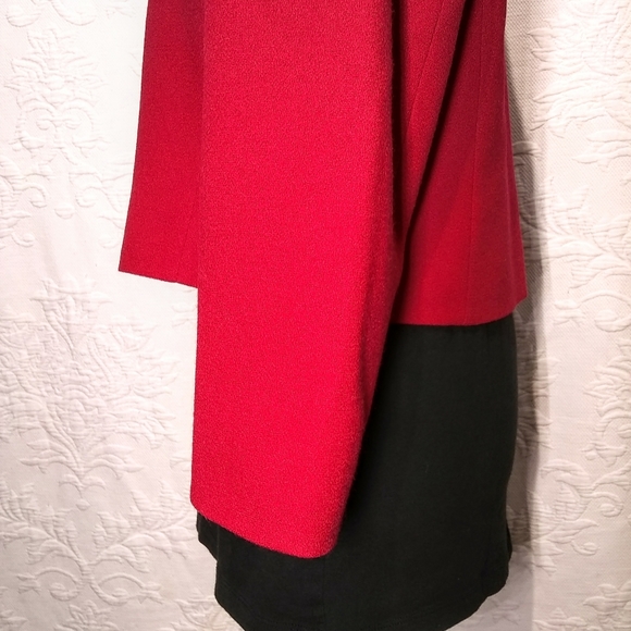 Pendleton Red 80s 90s y2k Wool Button Up Cropped Blazer Jacket Size 10 - Picture 8 of 12